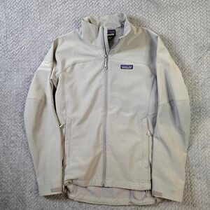 Patagonia Womens Small Soft Shell Jacket Gray Stretch Zip Up Coat Outdoor Hiking